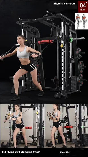 Power Cage Leg Press DIP Chin & Jammer Arms Adjustable Weight Bench W/Leg Extension Full Accessories