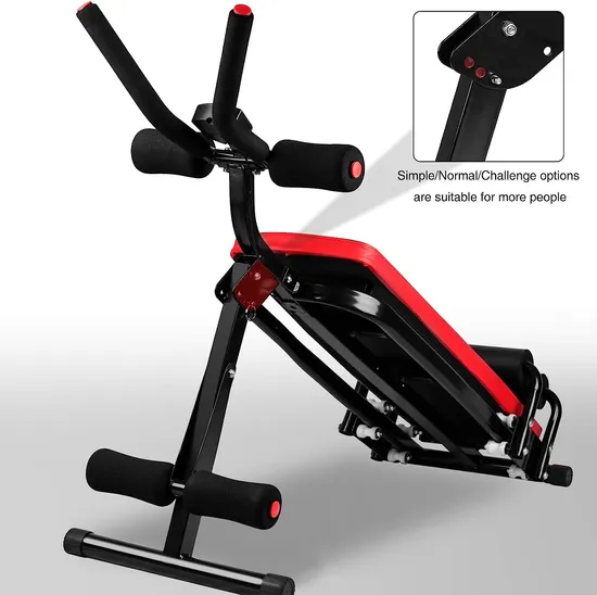 Folding Bench Exercise Machine Full Body LCD Monitor Legs Sit up Trainer 