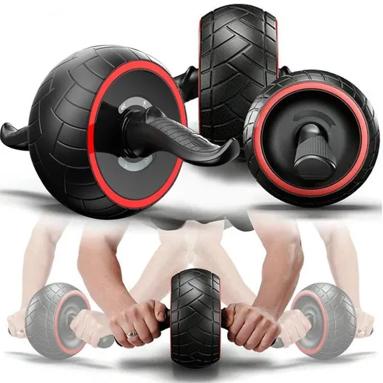Abdominal Wheel Automatic Rebound Men Abdominal Muscle Exerciser with Handle 